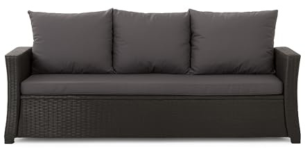 Setgarden® Bankauflage - Outdoor sitzkissen für Gartenbank für polyrattan- Polster Auflage Outdoor - Bankpolster Auflage für Sitzbank Rattan Hollywoodschaukel (Anthrazit, 180x50x50cm)