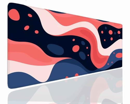 Tapis de Souris XXL 1600x800x4mm Grand Tapis de Bureau Tapis de Souris Gamer Tapis Bureau Gaming Antidérapant Résistant à l'eau, Tapis Souris XXL Mouse Pad Mat Line sous-Mainm, Clavier Souris J-582