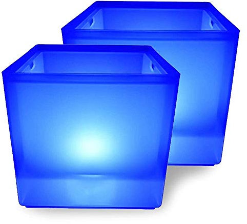 MRKU Seau à Glace Lumineux, Seau à Glace Lumineux à LED, Seau à Glace carré à Double Couche à Changement de Couleur, Seau à vin de Glace 3,5 L pour fête, Maison, Bar pour fêtes, Bar et Bar à Domicile