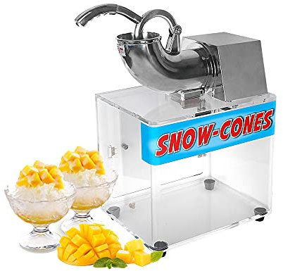 WOTZOV Tritaghiaccio Elettrico, Macchina per Granita da 200 W, tritaghiaccio e Macchina per Granita Commerciale, Macchina per Granita in Acciaio Inox per Gelato, Bevande Fredde, Dessert a
