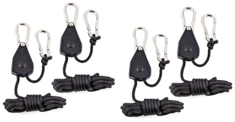 Sosoport 2 Series Gancho Para Luz De Plantas Resistente Para Jardín Para Colgar Plantas Luces De Cultivo 3 Mm Cuerda De 3 Mm Color Negro 2 piezas*2