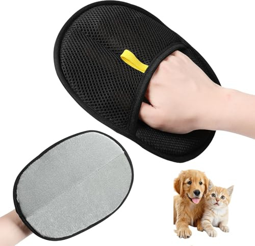 1Stück Fellmagnet Haustier-Handschuhe, wiederverwendbar, doppelseitig & antistatisch, Fellpflege-Handschuhe für Katzen, Hunde & Haustiere, zur Reinigung und Haarentfernung auf Kleidung & Sofas
