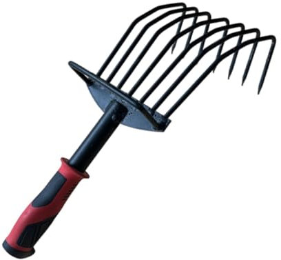 Fenteer Rastrello a Mano, coltivatore a Mano, Piccolo rastrello per Foglie, coltivatore del Terreno per Giardinaggio, Coltivazione e piantagione