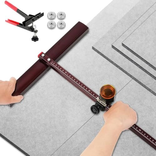 Manual Tile Glass Cutter, 0.9m Professional Ceramic Tile Floor Mirror Cutting Machine, Large T Tile Cutter Hand Tools with Tile Plier 4Pcs Alloy Cutting Knife Wheel Wheel Knife,0.9