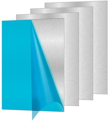 LDXDRU 4 Placas de Aluminio 2mm láminas de aluminio 6061 30 x 20 cm placa rectangular de chapa de aluminio y metal resistente con película protectora para la decoración, embalaje, construcción