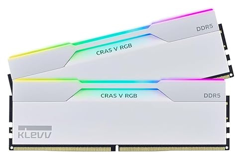 KLEVV CRAS V RGB DDR5 32GB (2x16GB) 6000MHz CL28 A-Die 1.35V Gaming Desktop Ram Memory XMP 3.0 / AMD Expo Ready - Blanco