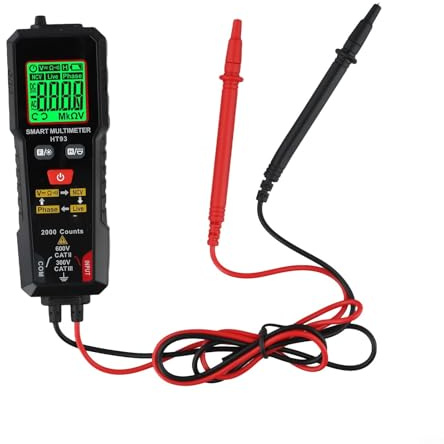 Multímetro digital HT93 para pruebas de voltaje, resistencia y continuidad con detección de voltaje sin contacto e interfaz fácil de usar