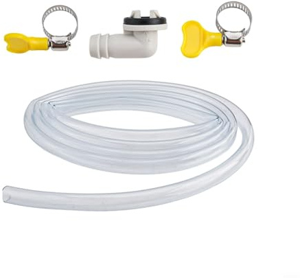 Manguera de drenaje de aire acondicionado, kit de manguera de drenaje portátil de 10 pies, completo con conector y abrazadera para un rendimiento a prueba de fugas