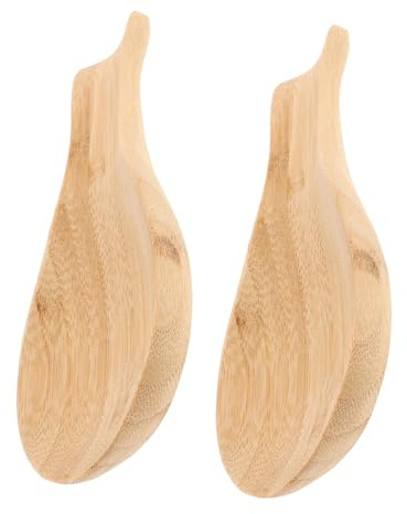 Healifty 2 Pièces Porte-cuillère Bois Résistant Chaleur Support Stable Antidérapant pour Spatules Louches et Pinces Organiseur de Cuisine Traditionnel pour Plan de Travail