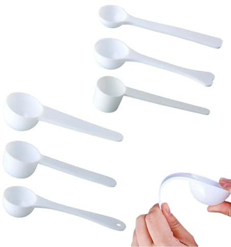 LQUYTA 12 Pcs Cuchara Medidora Gramos, Mini Protein Scoop Cucharas Medidoras Plastico1g 2.5g 3g 5g, Proteínas Polvo Café Medidor Para Mediciones Experimentales en la CoEstonia