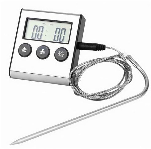 Meat Thermometer Digital Thermometer with 16cm Food Probe, 100cm Probe Wire | Food Thermometer, Backlight LCD Display Cooking Thermometers Timer Alarm Meat Thermometers for Kitchen and Outdoor BBQ