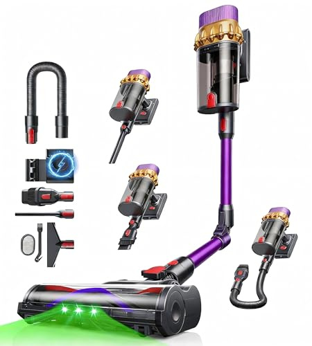 Ivormentico C10 EVO Aspiradora sin Cable, 68Kpa/600W/70Mins Aspiradoras Escoba con Modo Automático, Diserio autoportante, Depósito Doble de 1.8L