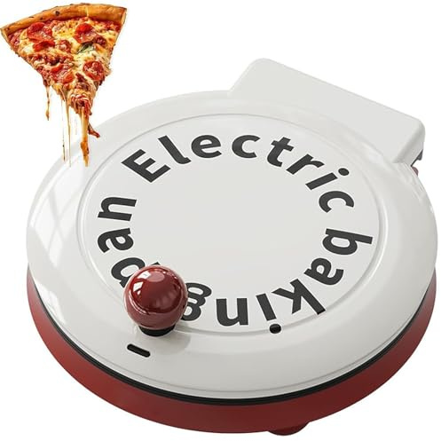 Máquina Para Hacer Pizzas De Encimera, Máquina Para Hacer Pizzas Eléctrica De 23 Cm Para Quesadillas, Tortillas Y Más De Tamaño Familiar, Placas De Cocción Antiadherentes, 1000 W