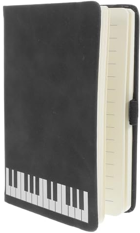 Uonlytech A6 Notizbuch mit Klaviermotiv aus Pu Leder Leichtes Musikjournal zum Schreiben und Zeichnen für Studenten und Musikliebhaber Elegantes Design