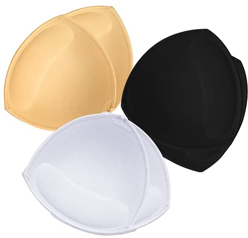 TopBine Removable Bra Pads Inserts Women's Comfy Sports Cups Bra Insert for Bikini Top Swimsuit (3 Beige M, B/C)