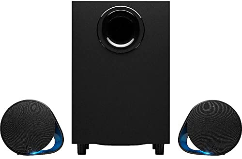 Logitech G560 PC Gaming Speaker System with 7.1 DTS:X Ultra Surround Sound, Game Based LIGHTSYNC RGB, Two Speakers and Subwoofer, Bluetooth, USB, Immersive Gaming Experience - Black