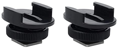 Suptig Mount Light Adapter Cold Shoe Mount Adapter For SLR Camera Gopro Camera Light And Other Action Cameras (2 PACK) Black