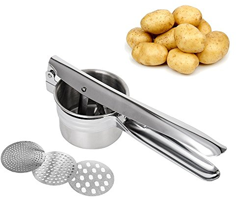 ZhongYeYuanDianZiKeJi Schiacciapatate Acciaio Inox Liscio Patata Purè Passaverdure Portatile