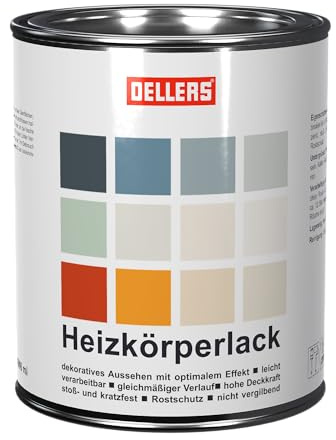 OELLERS Creative Heizkörperlack, RAL 1037 Sonnengelb, 1 L | bis 120 °C hitzebeständig, lösemittelhaltig, hohe Deckkraft, zum Streichen, Rollen & Spritzen