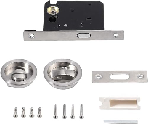 Bohaner 3 Lever Sliding Pocket Door Bathroom Mortice Lock Privacy Set Door Latch Security Mechanism CE Approved and Fire Rated Protection Zinc Chrome Locks for Internal/External Doors | British Bathroom Privacy Set; Zinc Chrome Security Mechanism; For Internal And External Doors