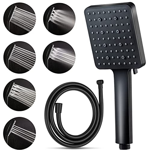 Set di soffione doccia e tubo flessibile, soffione doccia ad alta pressione con tubo flessibile da 1,5 m a risparmio idrico, soffione universale portatile con 6 modalità di spruzzo, soffione