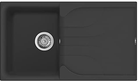 Lavello da cucina 1 Vasca con Gocciolatoio 86 x 50 cm colore Nero - LGE40040