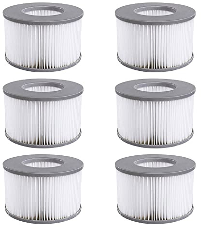 Ersatzfilter für MSPA, 6 Stück Whirlpool zubehör für MSPA Whirlpool Ersatz Filter Filterkartusche Wasserfilter, Filter für Whirlpool, Kompatibel mit Mspa Filter, für MSPA FD2089 Aufblasbare Pools