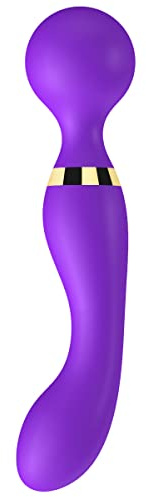 Doppelkopf Vibratoren mit 20+8 Vibrationsmodi für Sie, JFRong G-Punkt Klitoris Nippel Stimulation Handheld Massagestab Massagegerät Wasserdicht Wiederaufladbar SM Erotic Sextoy für Frau Paare(Lila)