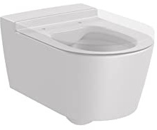 Roca,INSPIRA,ROUND - Taza suspendida Rimless con salida horizontal, Color Perla, 370mm x 560mm x 440mm,A346527630