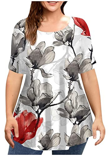 Langarmshirt Damen Beinstulpen Schwarz Shirt Damen Sommer Kapuzenbluse Damen Weiss Shirt T Shirts Damen Grosse Groessen Damen Shirts Sommer Spaghetti Top Damen（1-Light Gray,6XL）