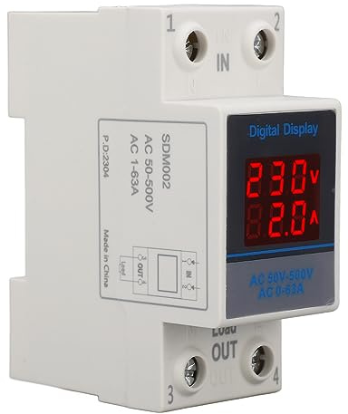 Ampèremètre de Voltmètre de Rail Din SDM002 Moniteur de Courant de Tension de Compteur D'ampères de Tension monophasé avec Transformateur