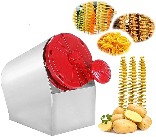 VIOLK Manual Stainless Steel Potato Twister, Tornado Potato Spiral Cutter, Curly French Fry Cutter, Twisted Potato Slicer, Vegetable Cutter for Fruit, Potatoes, Cucumber or Carrots