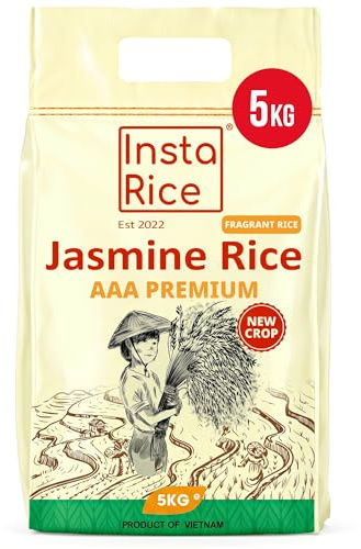 Insta Rice AAA Vietnamese Jasmine Rice 5kg | Fragrant Long Grain White Rice | Soft & Fluffy | Everyday Asian Rice