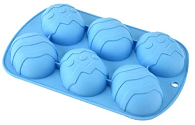 Ciieeo Easter Egg Cake Molds 6 Piece Silicone Baking Molds Set for Cupcake Easter
