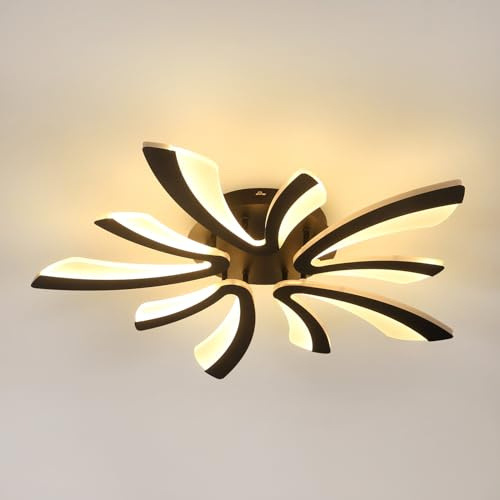 Comely Lámpara de Techo LED 50 W – 5625 lm – Luz Cálida 3000 K – Diseño Negro 72 cm x 10 cm – Ideal para Dormitorio, Sala y Cocina