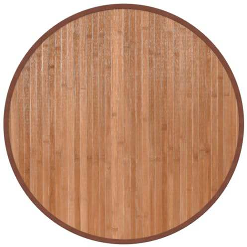 vidaXL Tapis Rond Naturel 60 cm Bambou, Tapis de Salon, Tapis de Cuisine, Tapis Rond, Tapis de Chambre à Coucher, Tapis de Salle de Bain