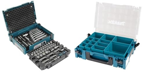 Makita COFFRET MAKPAC OUTILLAGE À MAIN 120 PCS E08713 & Set organisateur de type MAKPAC clipsable et empilable - MAKITA 191X80-2