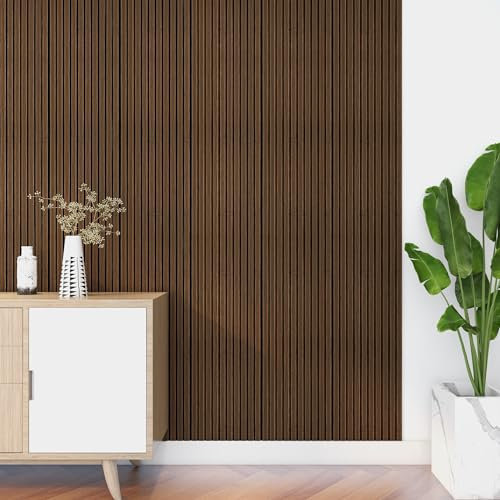 NEU.HOLZ Set di 18 Pannelli Murali 3D Decorativi per Parete e Soffitto Rivestimento Murale con Doghe in Polistirolo - Effetto Legno Scuro