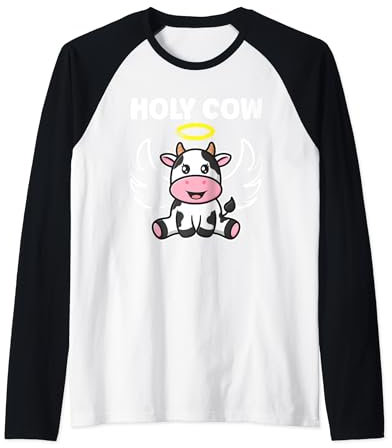 Holy Cow Livestock Cow Lover Cattle Farmer Midwest Pride Raglan Baseball Tee