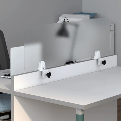 Schreibtisch-Trennwand aus Acryl für Büro, mattierte Platte für Tisch und Theke, tragbare Arbeitsplatz-Barriere (100 x 40 cm)