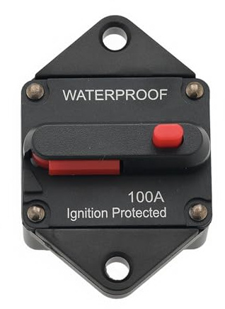 Osculati Sicherungsautomat 60-150 A, 12-48 V Wasserdicht Automatische | ABS | Für Bootszubehör & Wassersport & Boot | Breite: 49 mm | Höhe: 73,5 mm | 48 Volt | Durchmesser Anschlussbolzen: 5