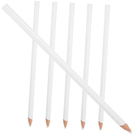 Tofficu White Fabric Marking Pencils 6pcs Wooden Drawing Media Set