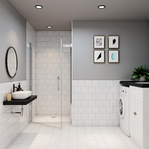 Porte de douche 100cm porte de douche pivotante en niche Hauteur 180cm 6mm verre trempé et anticalcaire