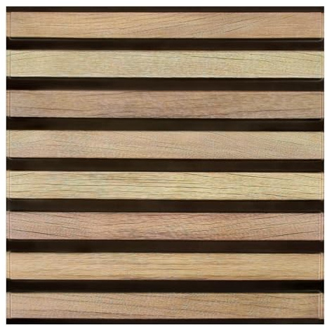 COMSTICKC Panneaux Muraux 3D Adhesif, Grain de Bois Foncé, 10 Pièces, 30x30 cm, Fausse Bois Murale PVC, 3D Autocollants Muraux Imitation Bois, imperméable
