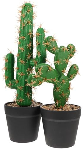 HAMPPLIES 2piezas Cactus Artificial Decoración Hogar Maceta Plantas Suculentas Imitación Decorativas