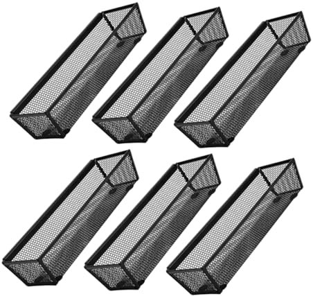 Luxshiny 6pièces Plateau à Couverts Maille Métallique Organiseur De Tiroir De Cuisine pour Fourchettes Cuillères Séparateur De Tiroir Emboîtable Rangement Compact