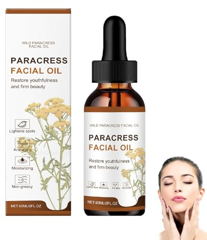 Ekologisk paracress ansiktsolja, anti-aging fuktgivande serum för rynkreducering, intensiv återfuktning och strålande hud, hanterar fina linjer och mörka fläckar för alla hudtyper (1)