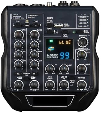 Mezclador de DJ, Controlador DJ Mezclador Sonido Mesa de mezclas Tarjeta Profesional PC Consolas digitales Interfaz Consola Equipo profesional