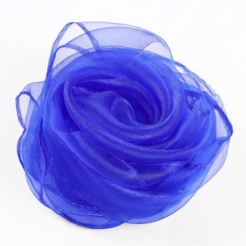 Hopton 10 paños de gasa para bailar, 60 x 60 cm, paños de seda de colores azules, coloridos para guardería, espectáculos de niños, malabares sensoriales, bailar (azul)