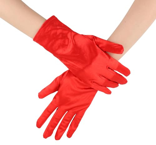 ZTVOWTO 1 Paar Kurze Satinhandschuhe für Damen, Opernhandschuhe für Teepartys, Bankette, Feiern, Hochzeiten und Paraden